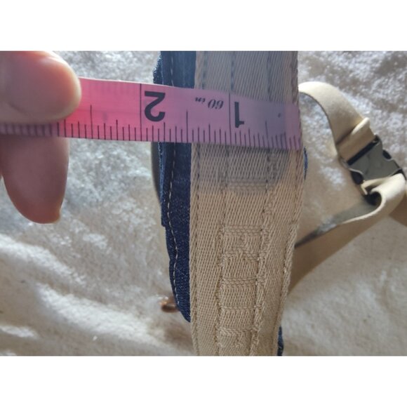 True Religion Semi-Circle Denim Crossbody Hobo Bag Purse Dark Wash NWOT - Picture 8 of 9